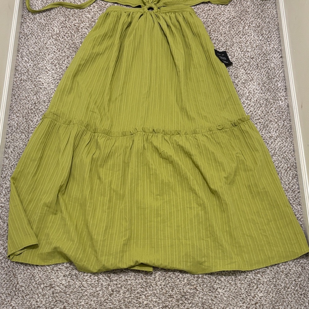 Lulus Island Vacay Light Green Tie-Back Maxi Dress M NWT - Picture 5 of 8
